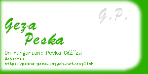 geza peska business card